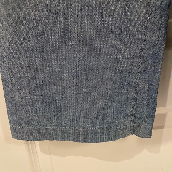 Banana Republic Chambray Cotton Blue Wide-Leg Pants with Tie, Size 0 - Picture 4 of 7